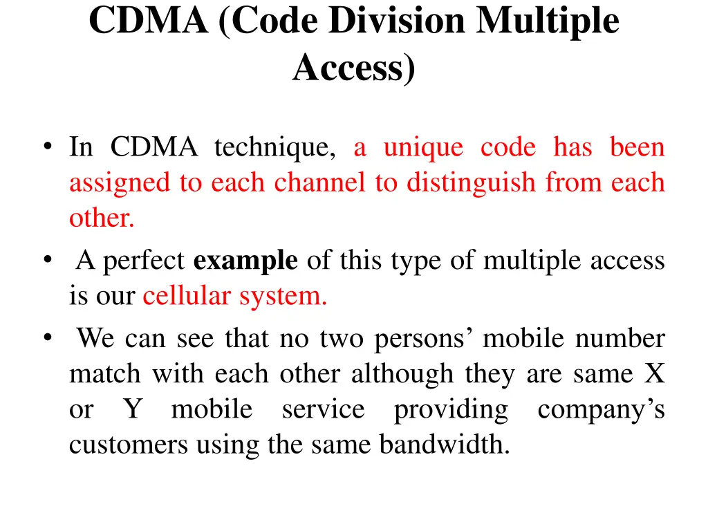 cdma code division multiple access
