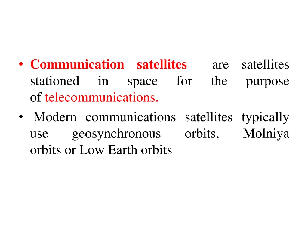 communication satellites stationed