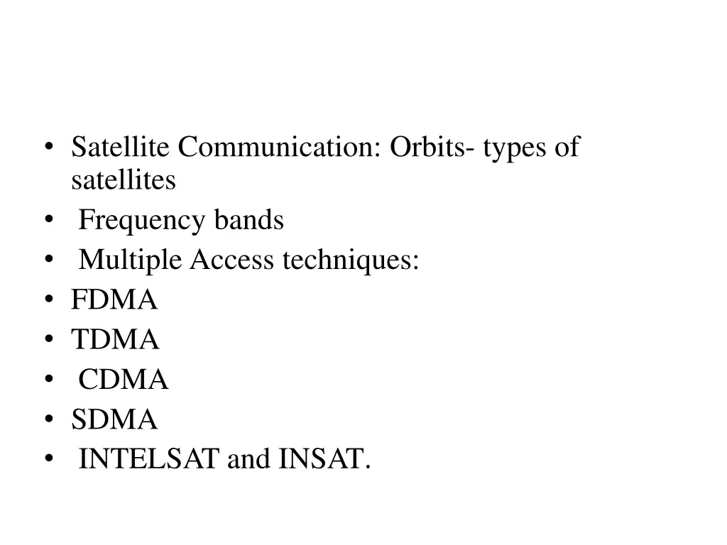 satellite communication orbits types