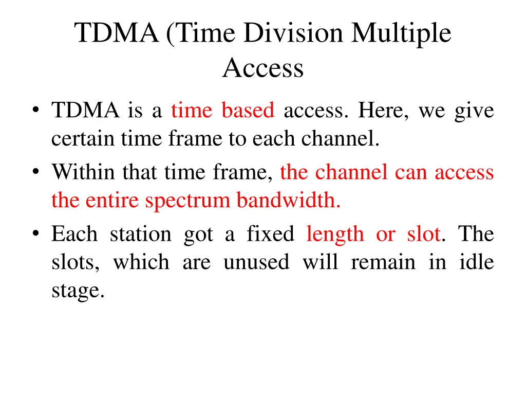 tdma time division multiple access