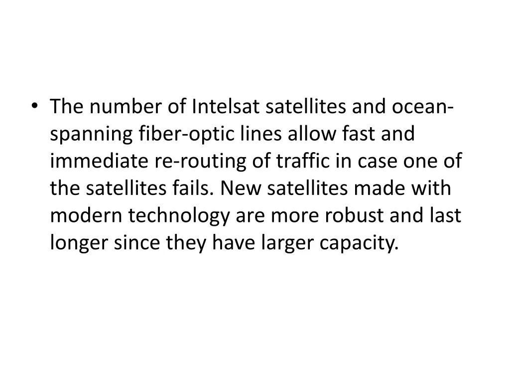 the number of intelsat satellites and ocean