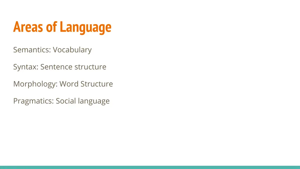 areas of language