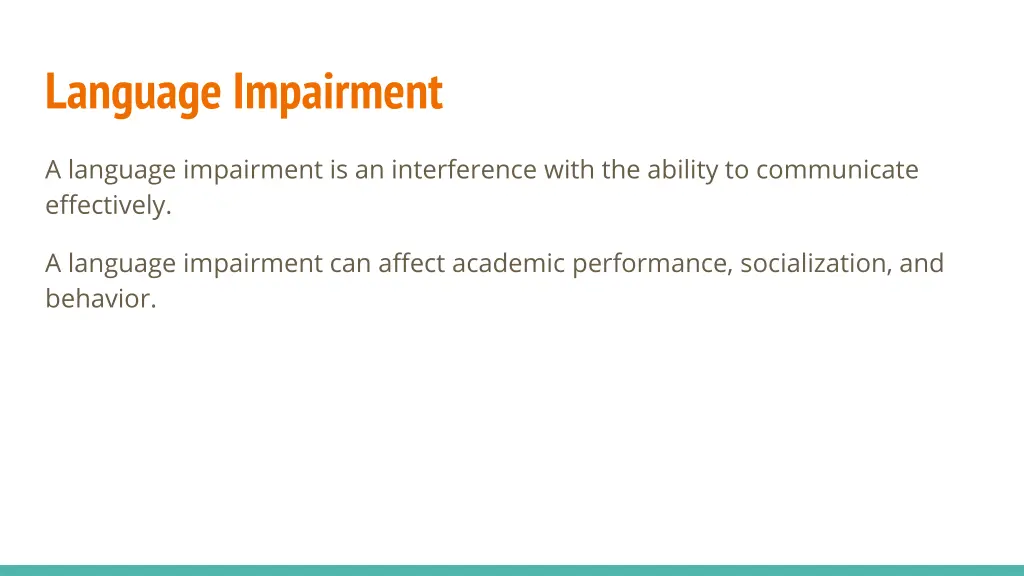 language impairment