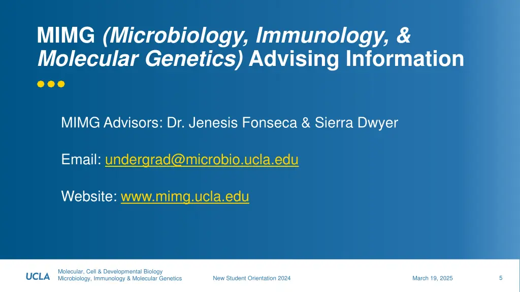 mimg microbiology immunology molecular genetics