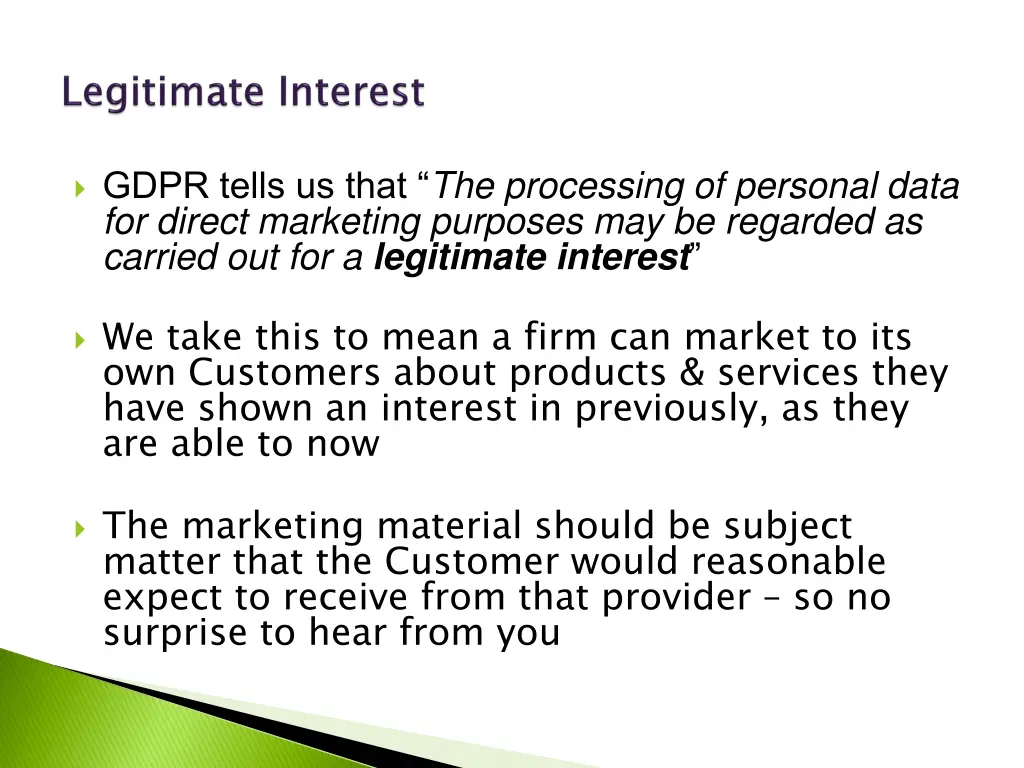 gdpr tells us that the processing of personal
