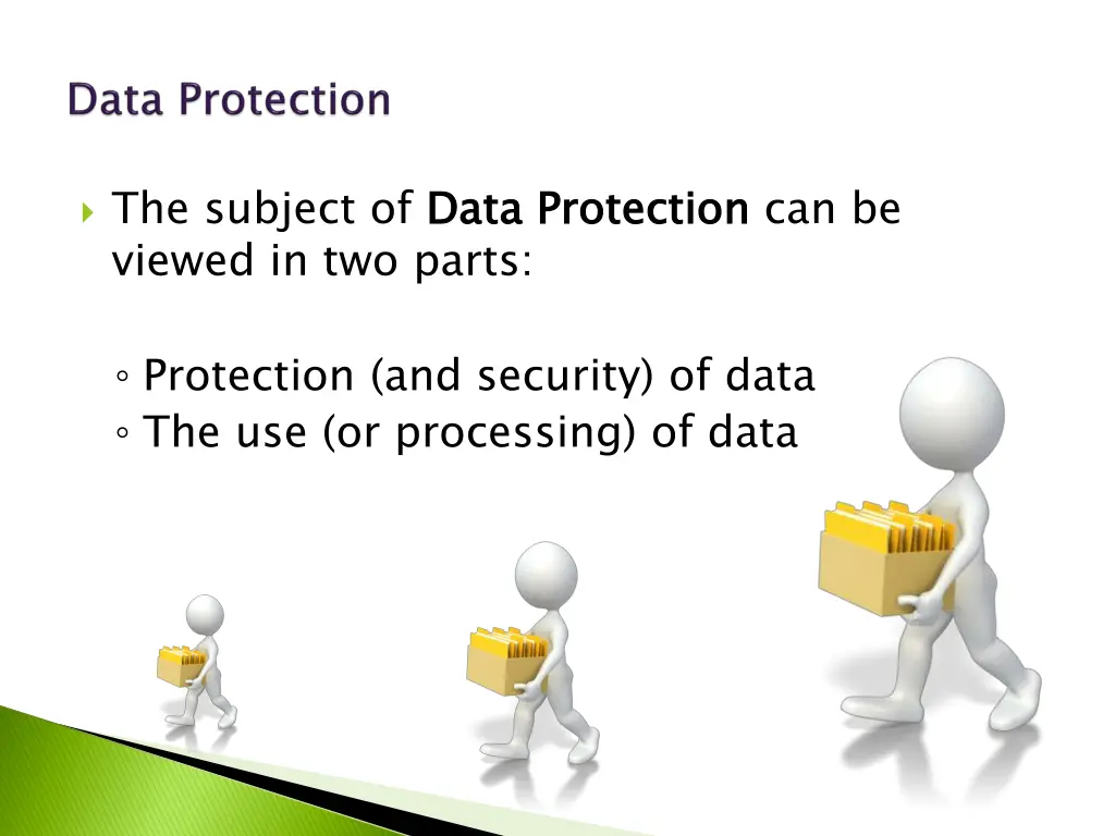 the subject of data protection viewed in two parts
