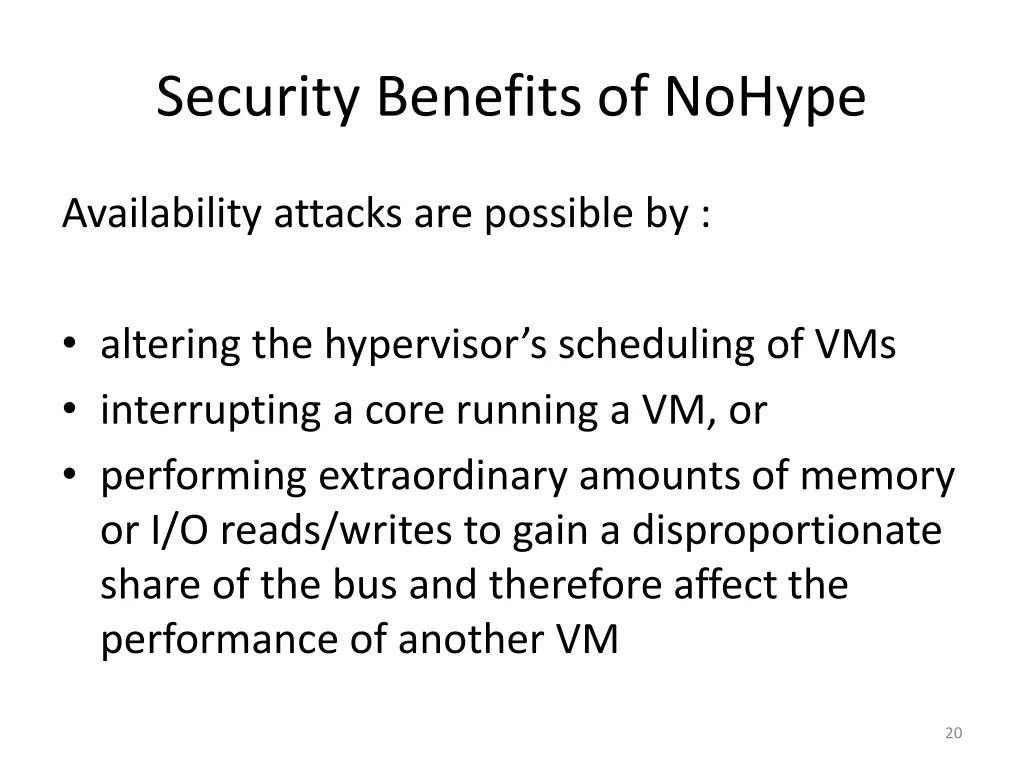 security benefits of nohype