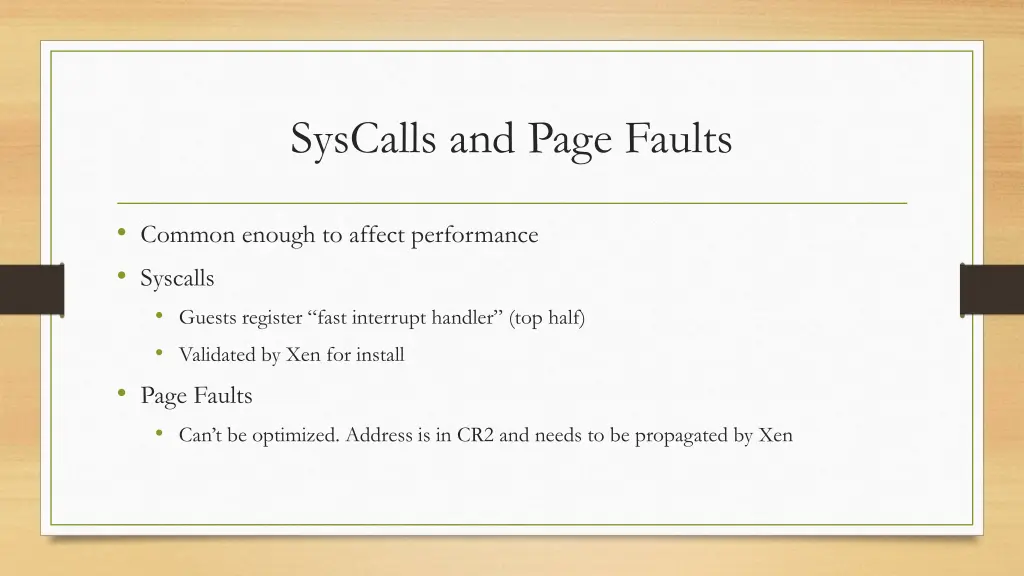 syscalls and page faults