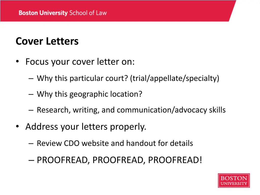 cover letters