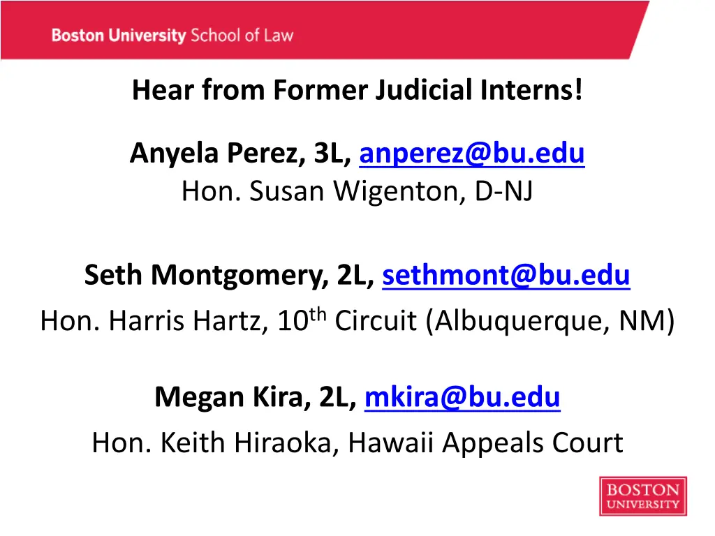 hear from former judicial interns