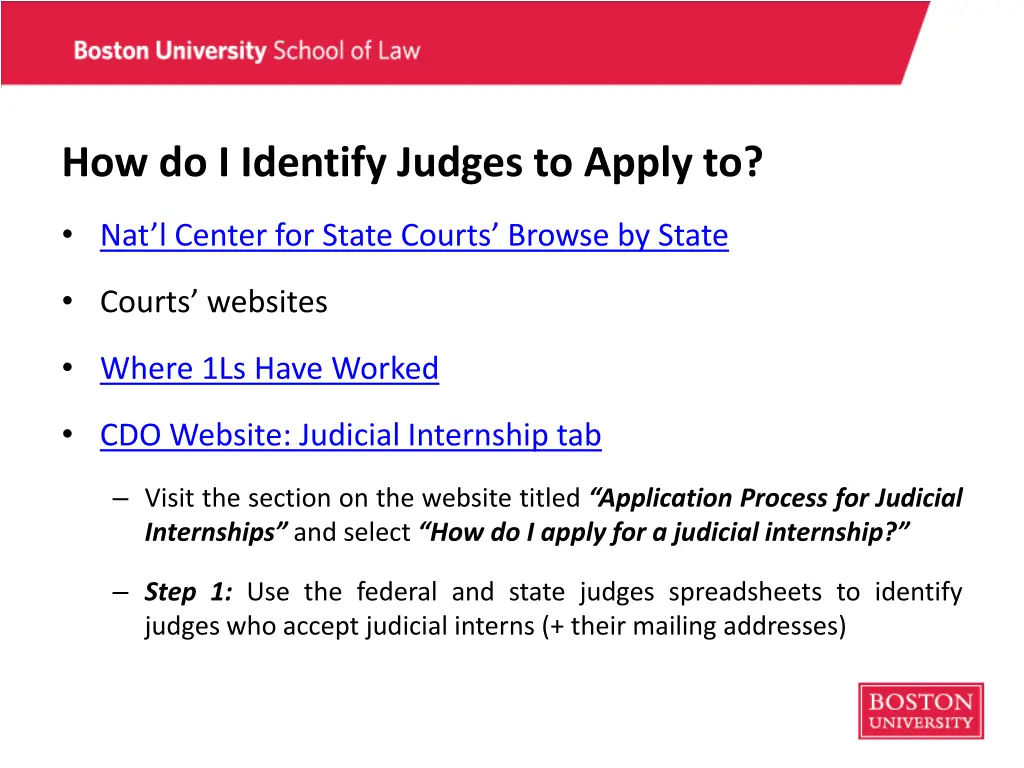 how do i identify judges to apply to