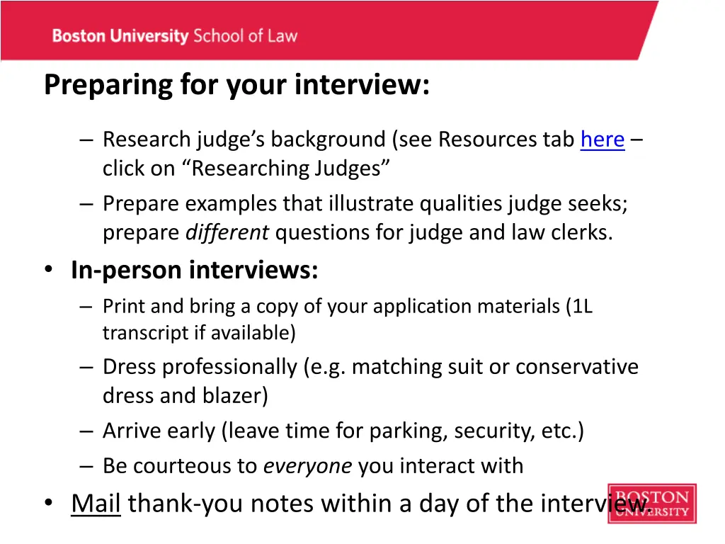 preparing for your interview