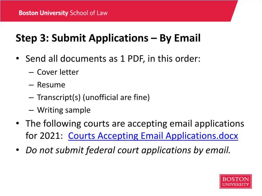 step 3 submit applications by email