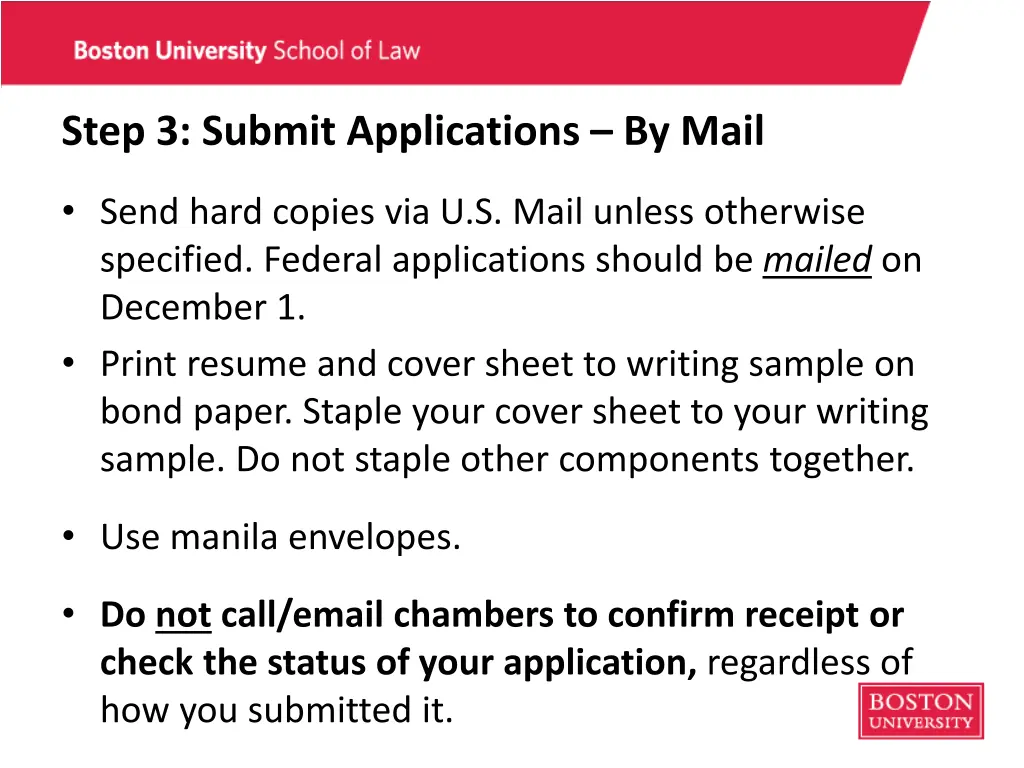 step 3 submit applications by mail
