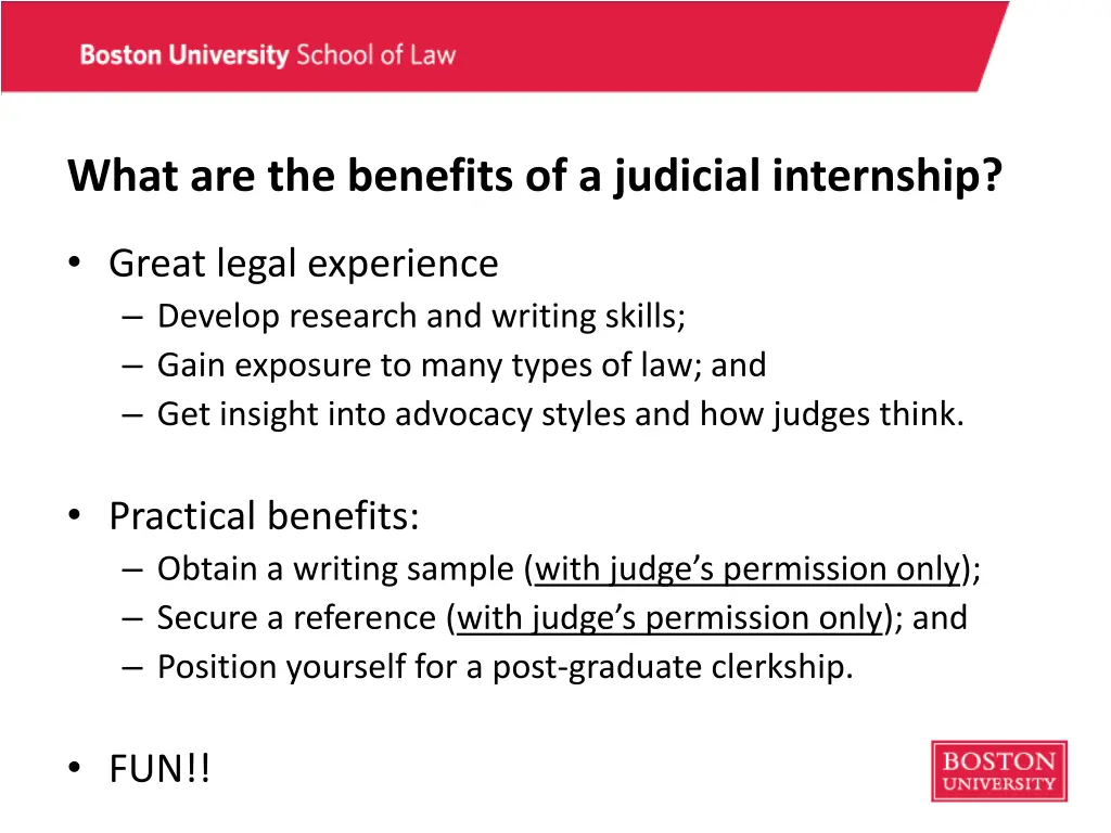 what are the benefits of a judicial internship