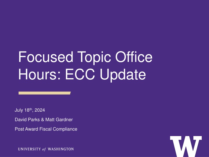 focused topic office hours ecc update