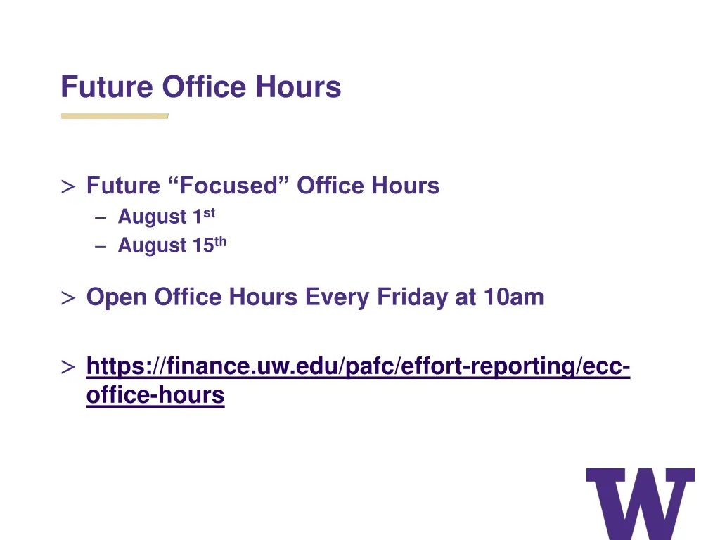 future office hours