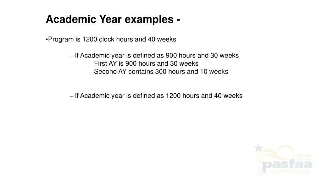 academic year examples