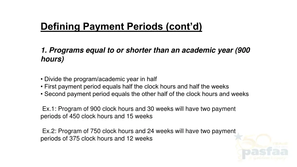 defining payment periods cont d