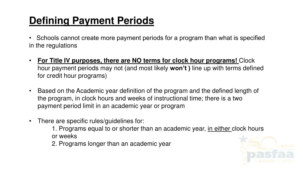 defining payment periods