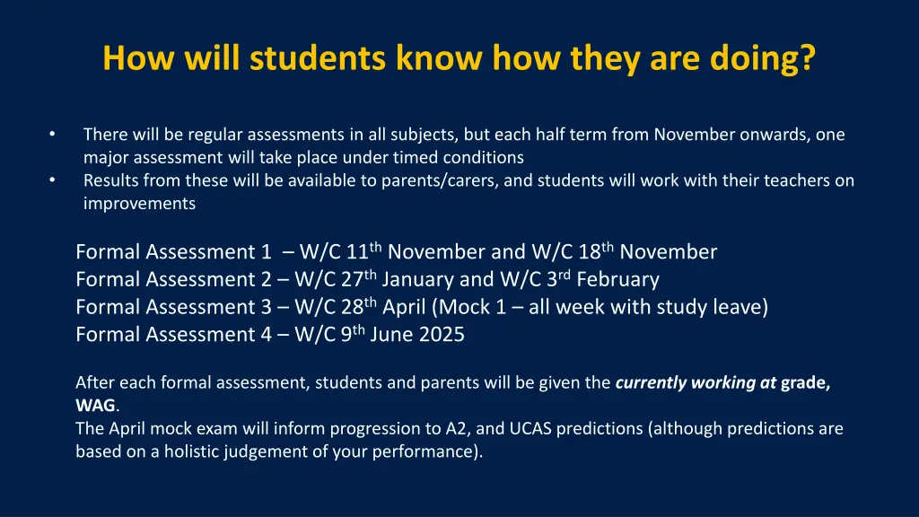 how will students know how they are doing