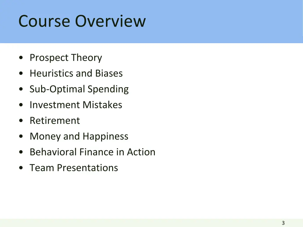 course overview