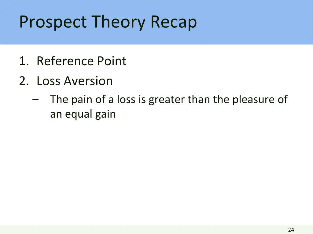 prospect theory recap 1