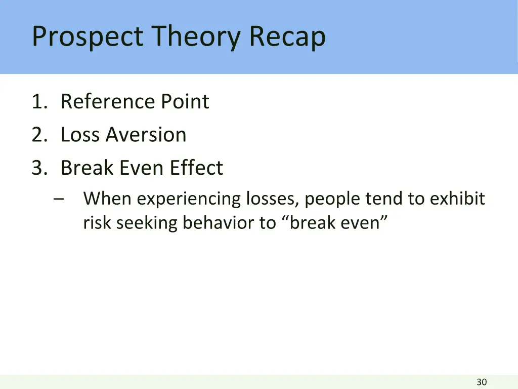 prospect theory recap 2
