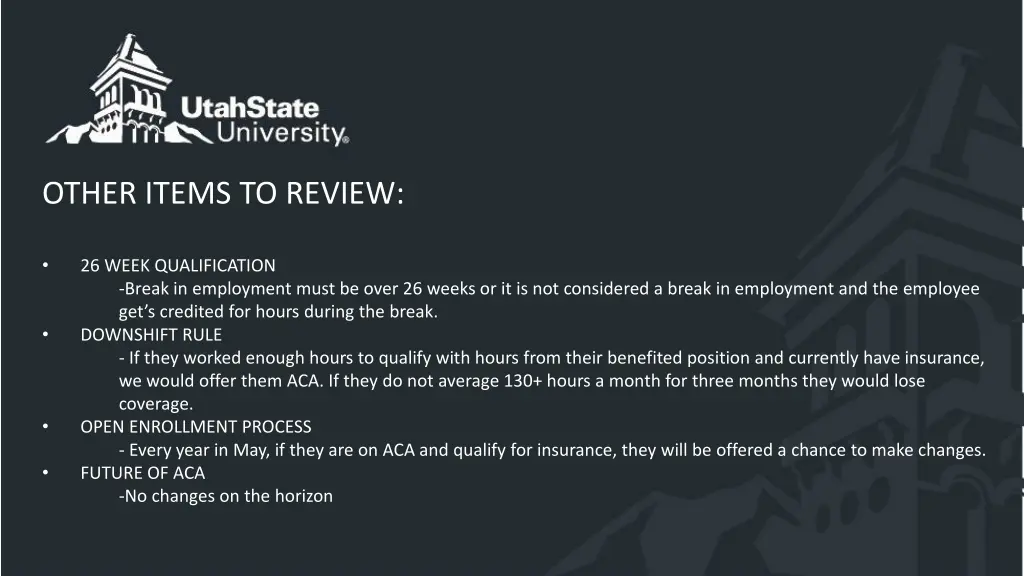 other items to review