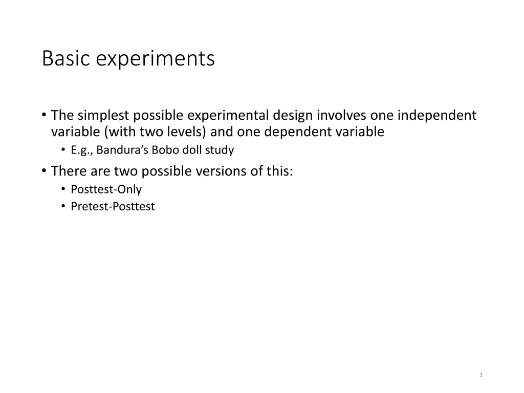 basic experiments