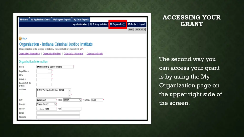 accessing your grant 2