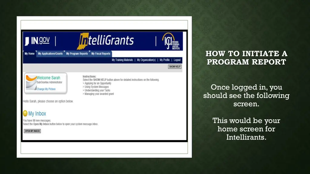 how to initiate a program report