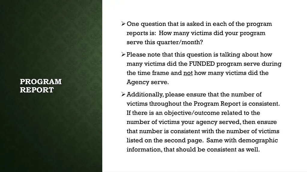 one question that is asked in each of the program