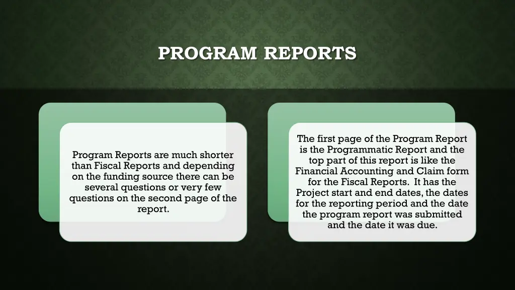 program reports 1