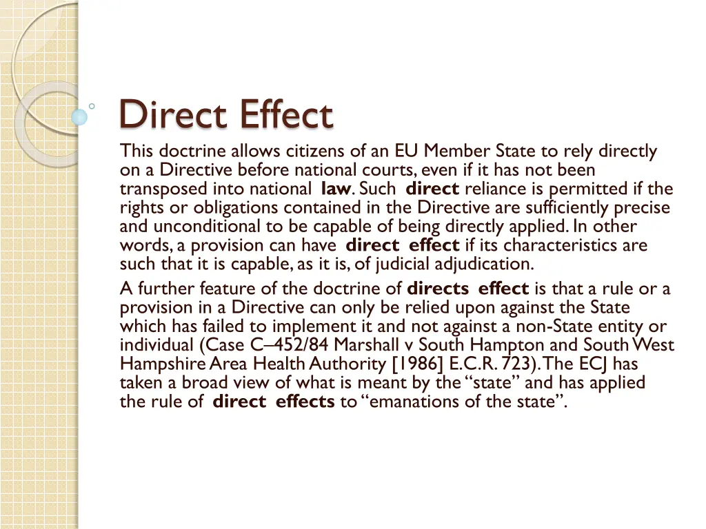 direct effect this doctrine allows citizens