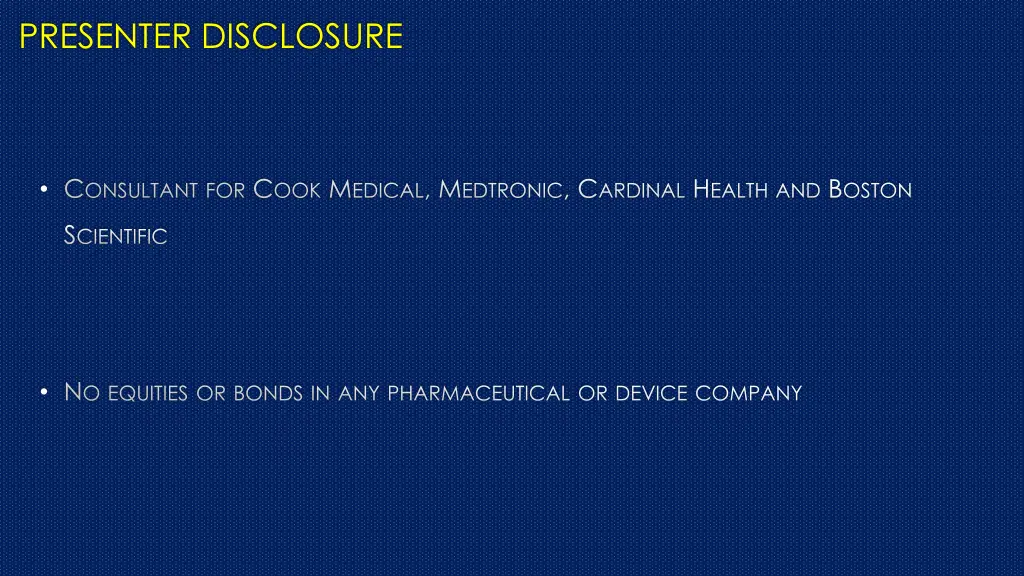 presenter disclosure