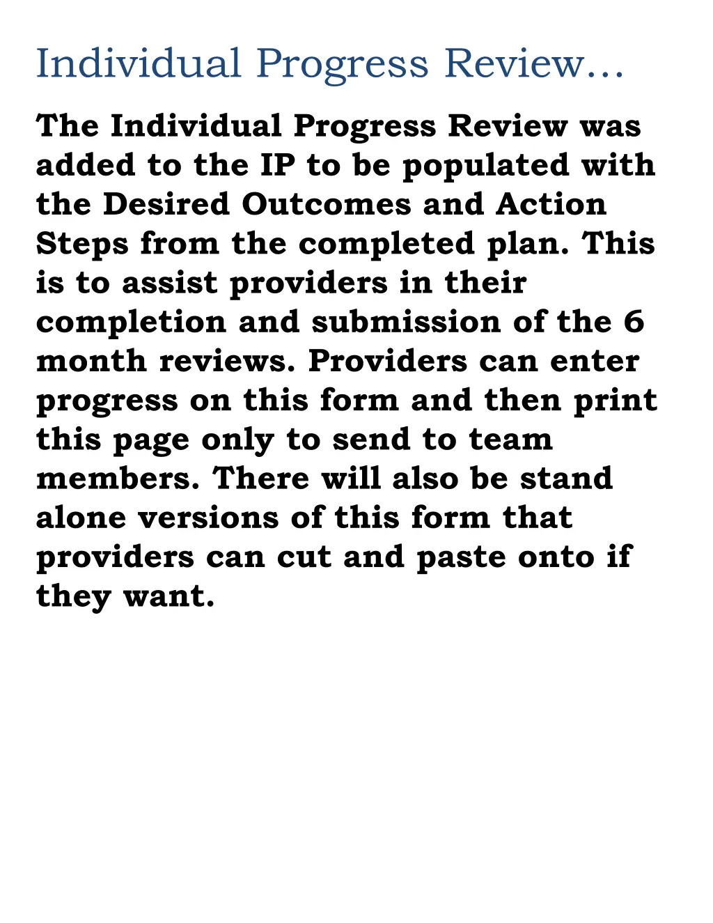 individual progress review