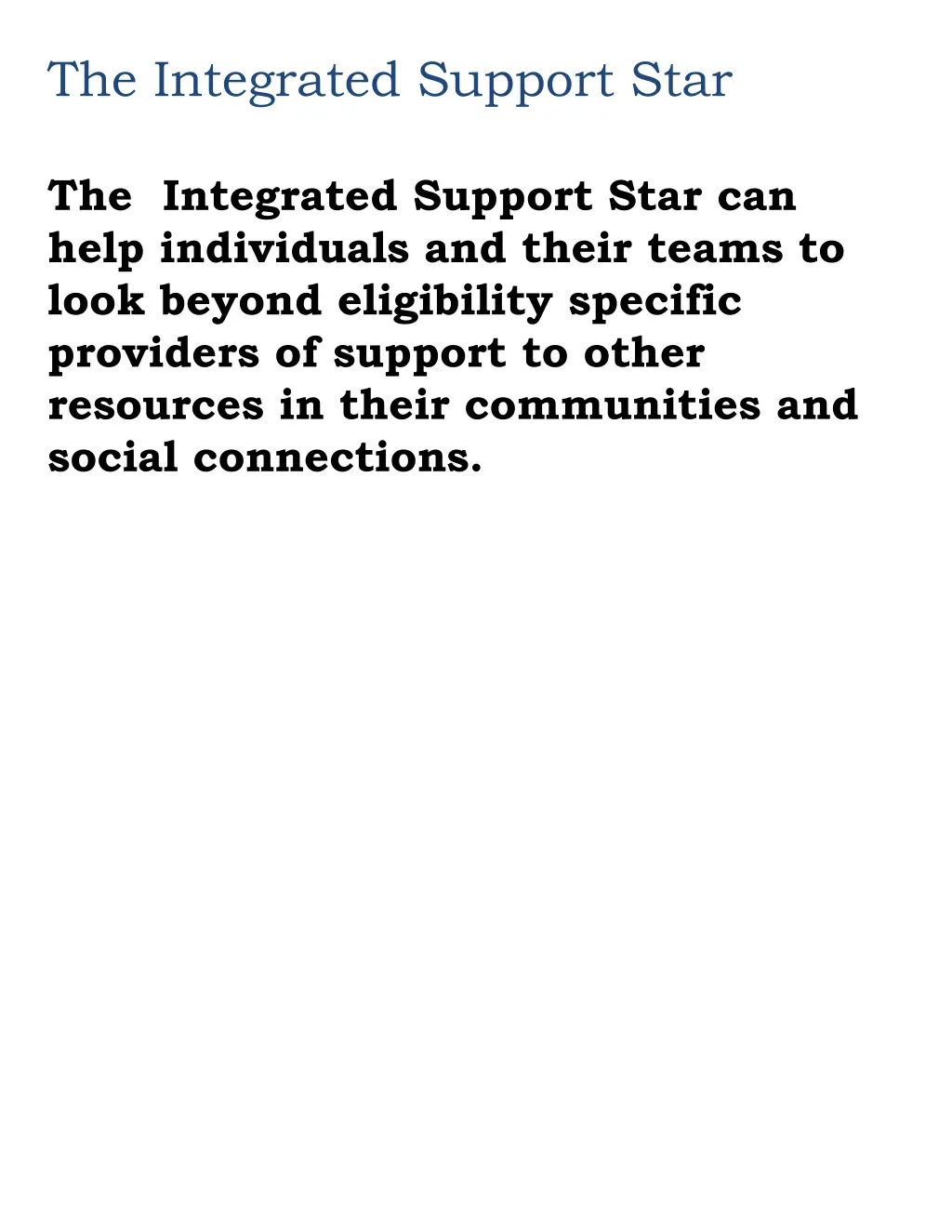 the integrated support star