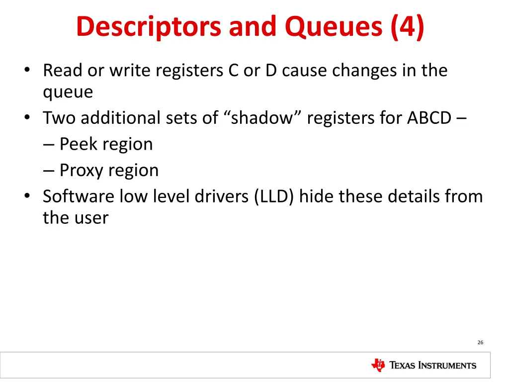 descriptors and queues 4