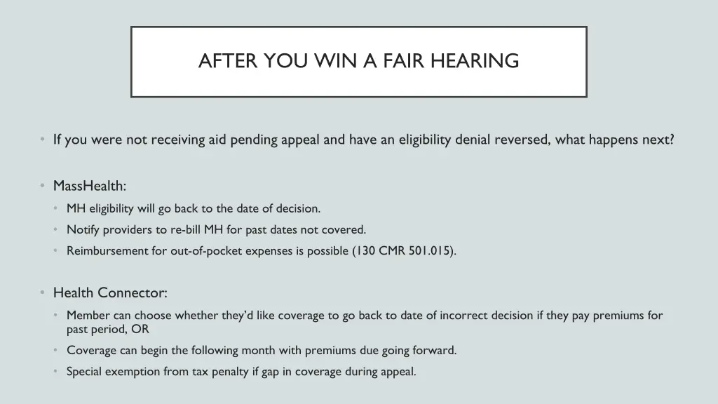 after you win a fair hearing