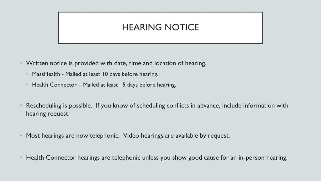 hearing notice