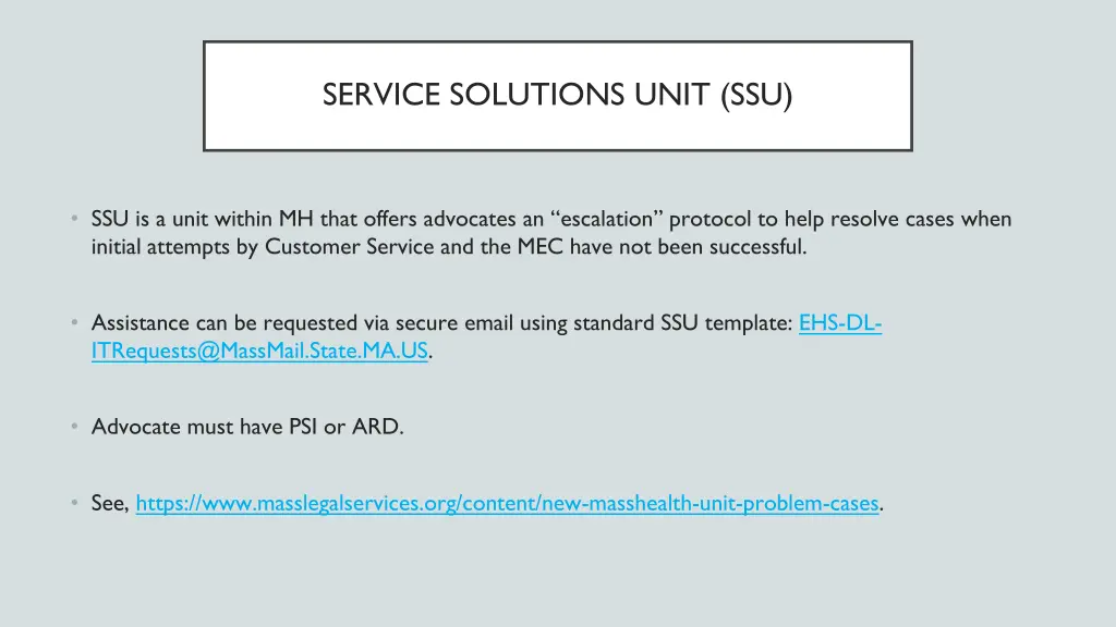 service solutions unit ssu