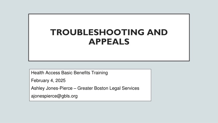 troubleshooting and appeals