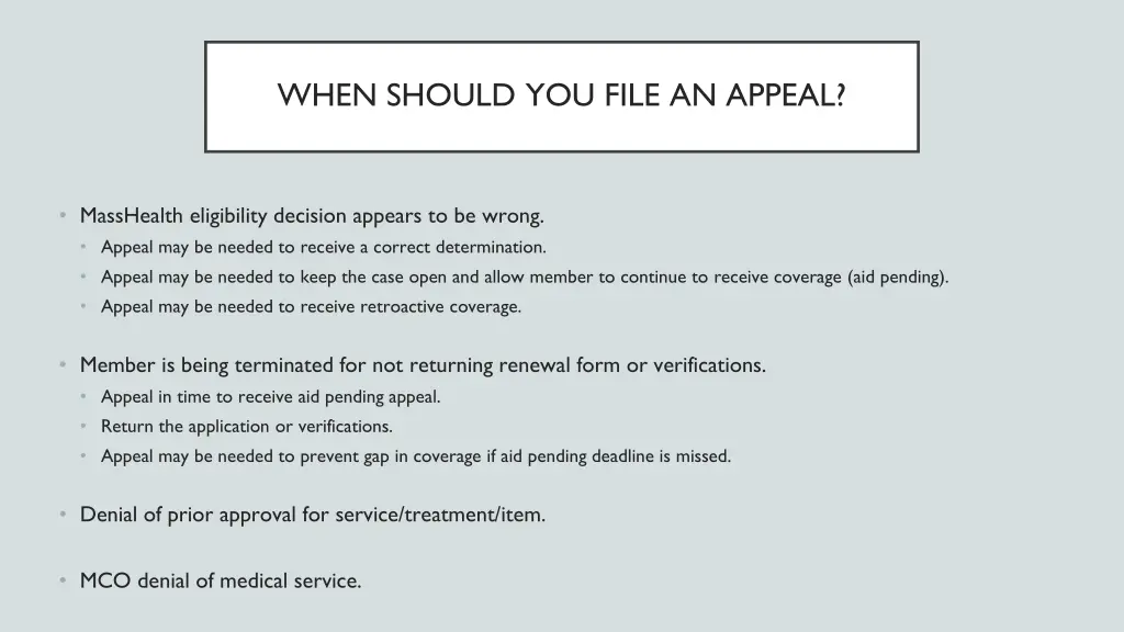 when should you file an appeal