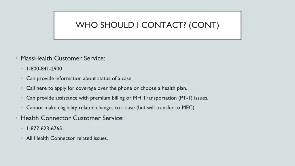 who should i contact cont