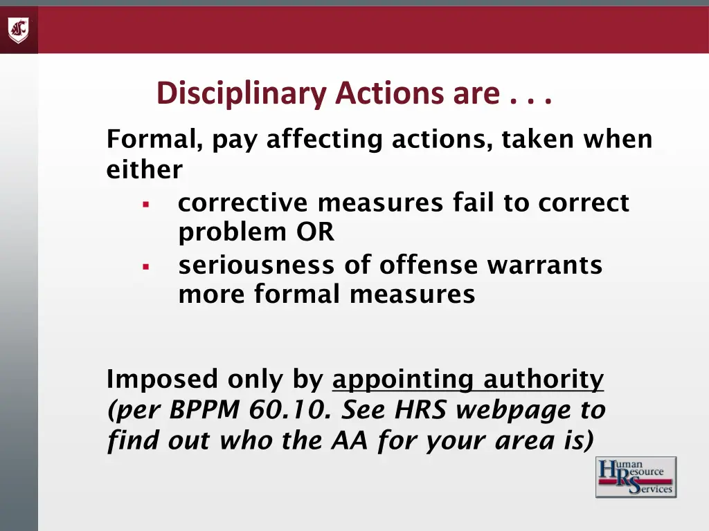 disciplinary actions are formal pay affecting