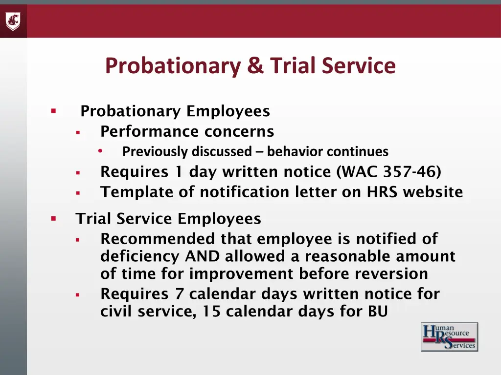 probationary trial service