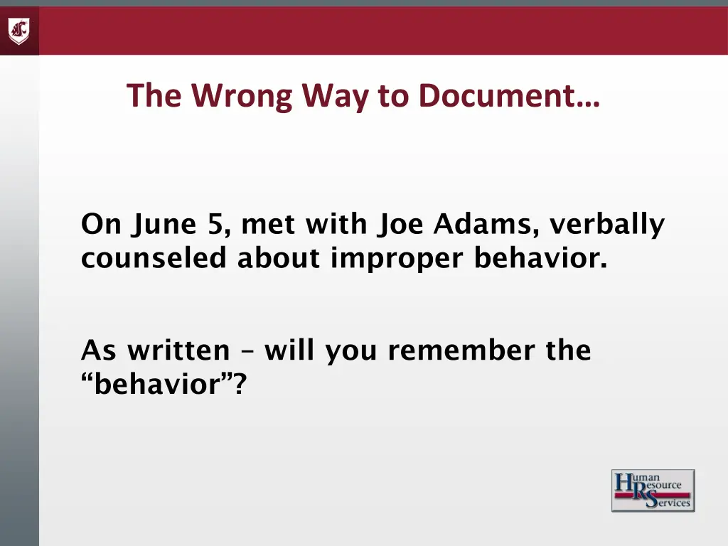 the wrong way to document