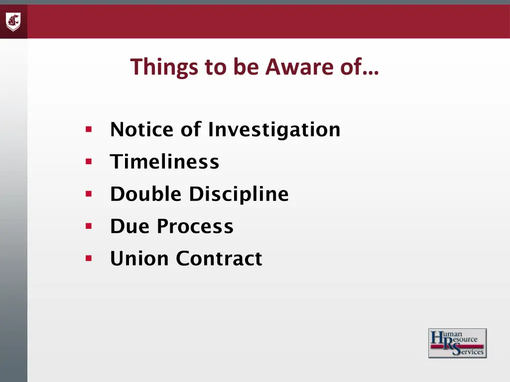 things to be aware of