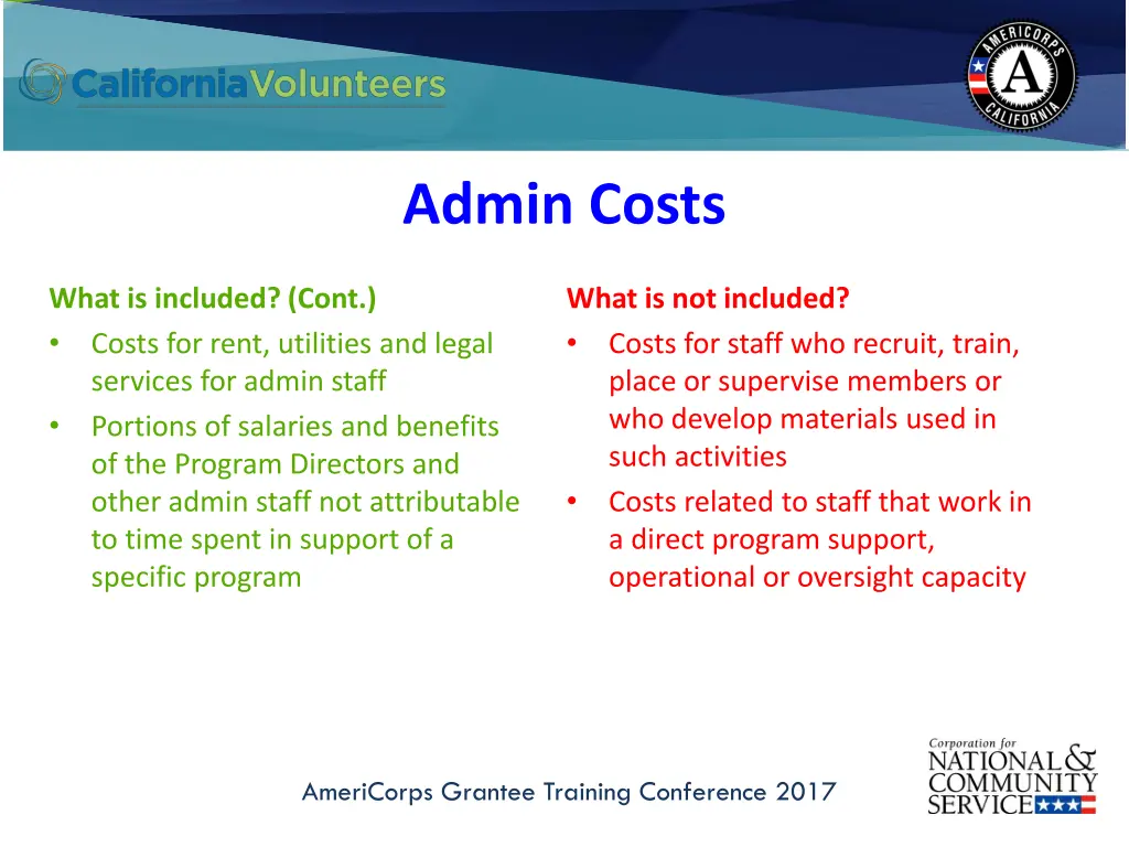 admin costs 1